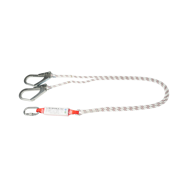 KA-L04 Stötdämpare Twin Rope Lanyard med 2 ställningskrokar och 1 karbinhake, fallskydd